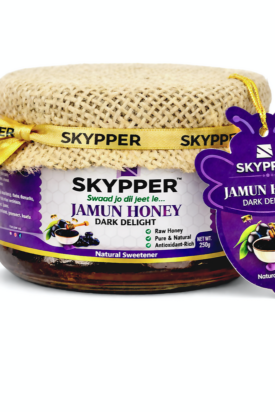 Skypper Jamun Honey| Pure & Natural | Rich Aroma & Balanced Sweetness | Loaded with Enzymes, Minerals & Antioxidants | Daily Health Tonic | Food-Grade Glass Jar (250g,500g,700g Jamun Honey)