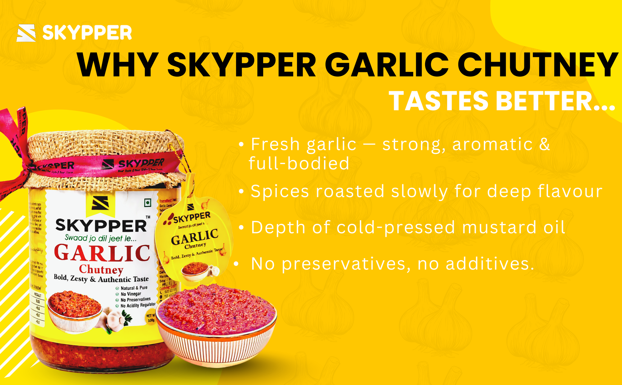 Home-made Garlic Chutney | Cold Pressed Mustard oil | No Preservative