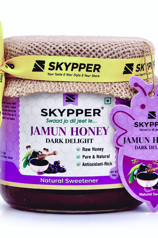 Skypper Jamun Honey| Pure & Natural | Rich Aroma & Balanced Sweetness | Loaded with Enzymes, Minerals & Antioxidants | Daily Health Tonic | Food-Grade Glass Jar (250g,500g,700g Jamun Honey)