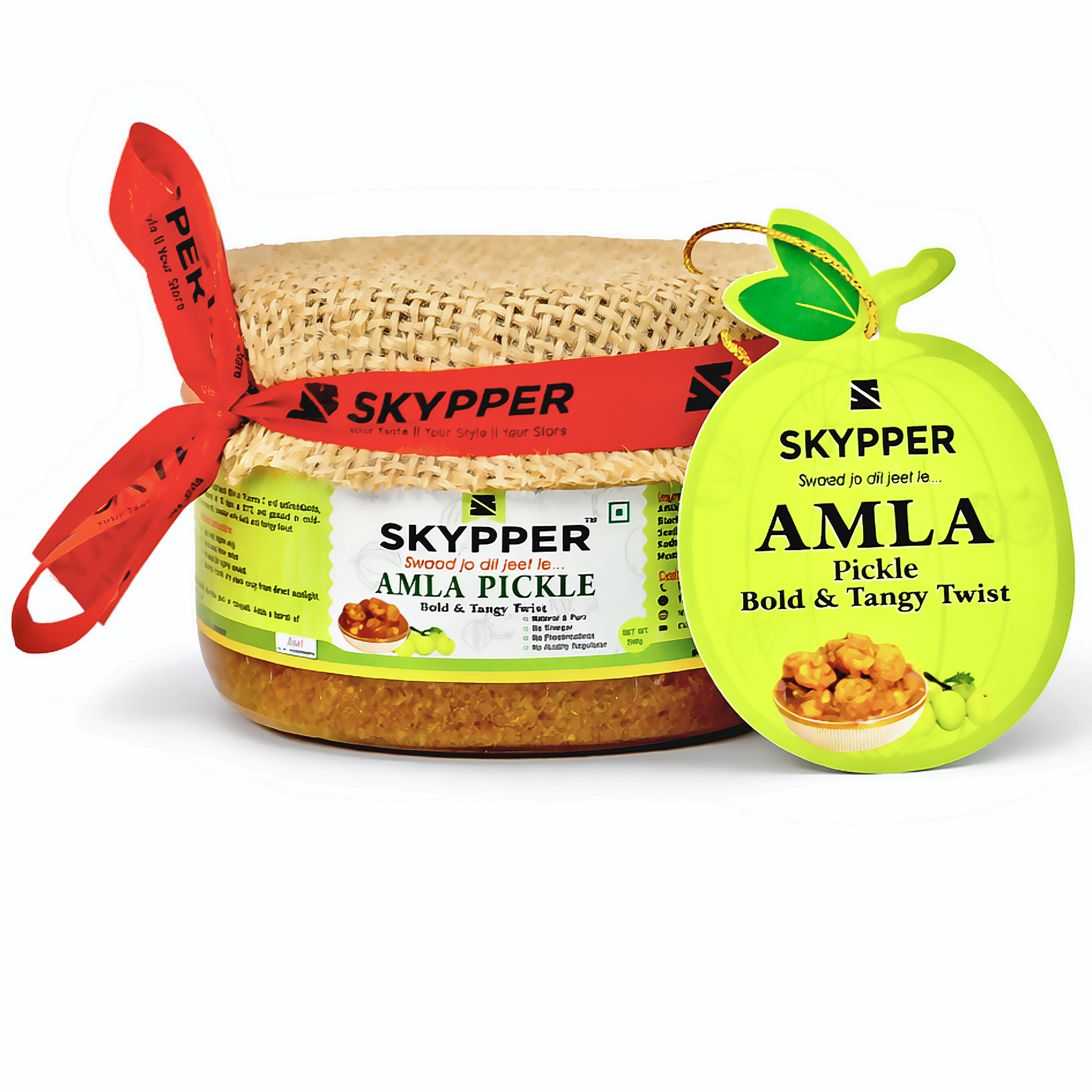 Skypper Amla Pickle | Traditional Tangy & Spicy Indian Achar | Handcrafted, Sun-Dried & Naturally Preserved | Made with Cold-Pressed Mustard Oil | Food Graded Glass Jar