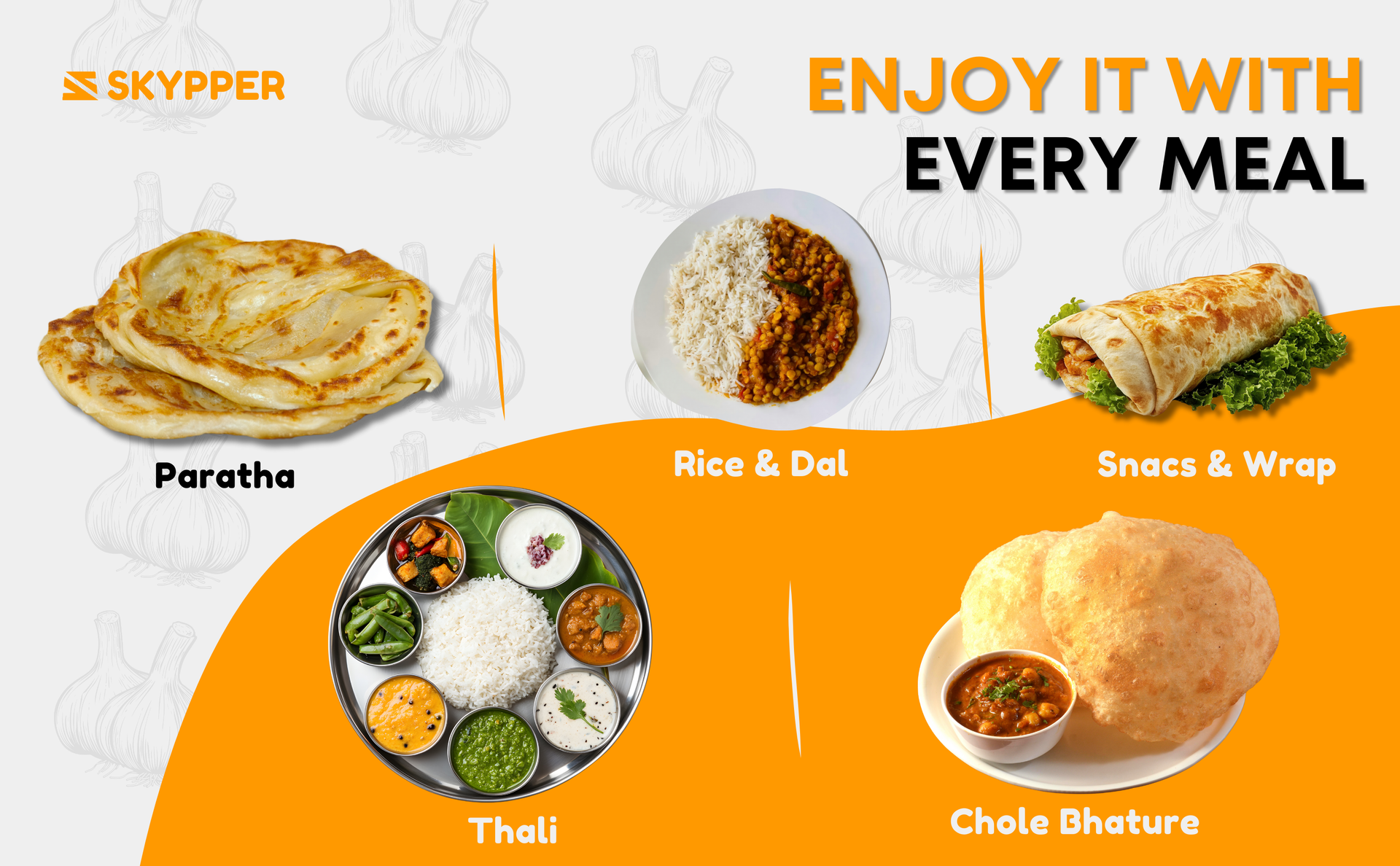 Skypper Garlic Pickle | Traditional Tangy & Spicy Indian Achar | Handcrafted, Sun-Dried & Naturally Preserved | Made with Cold-Pressed Mustard Oil | Food Graded Glass Jar banner