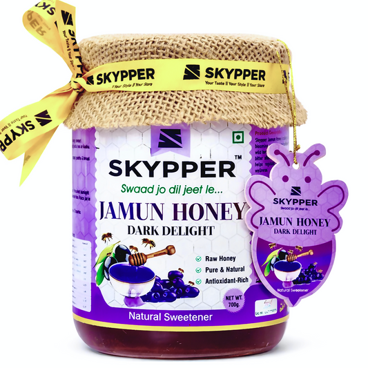 Skypper Jamun Honey| Pure & Natural | Rich Aroma & Balanced Sweetness | Loaded with Enzymes, Minerals & Antioxidants | Daily Health Tonic | Food-Grade Glass Jar (250g,500g,700g Jamun Honey)