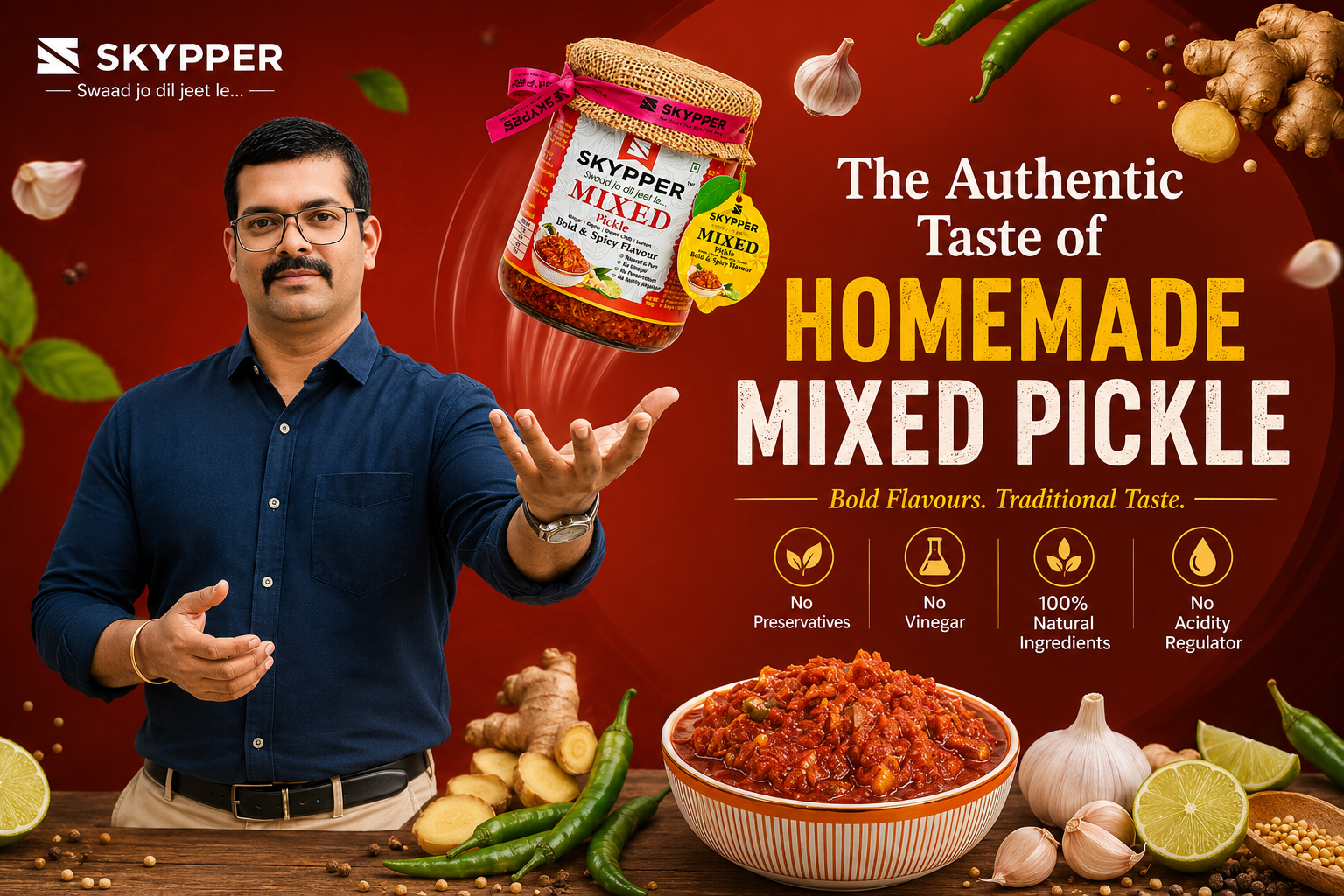 Home-made Mixed Pickle | Cold Pressed Mustard oil | Food graded Glass Jar