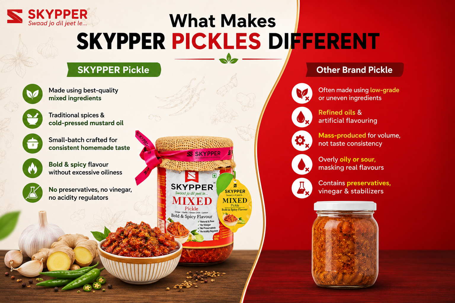 Home-made Mixed Pickle | Cold Pressed Mustard oil | Food graded Glass Jar