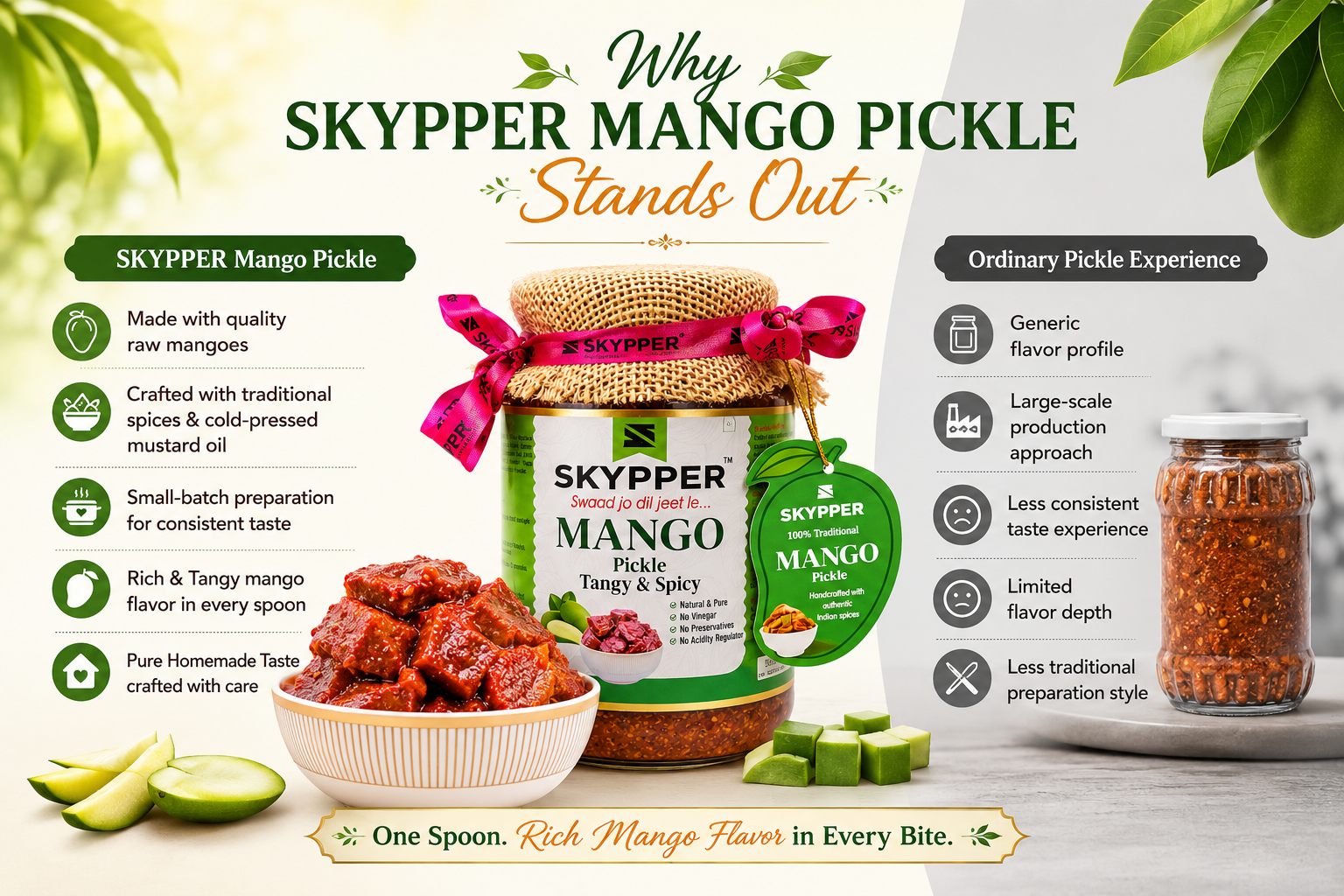 Home-made Mango Pickle  | Cold Pressed Mustard oil | Food graded Glass Jar