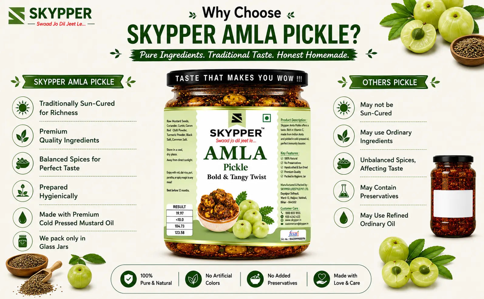 Homemade Amla Pickle | Made in Mustard Oil | No Preservatives