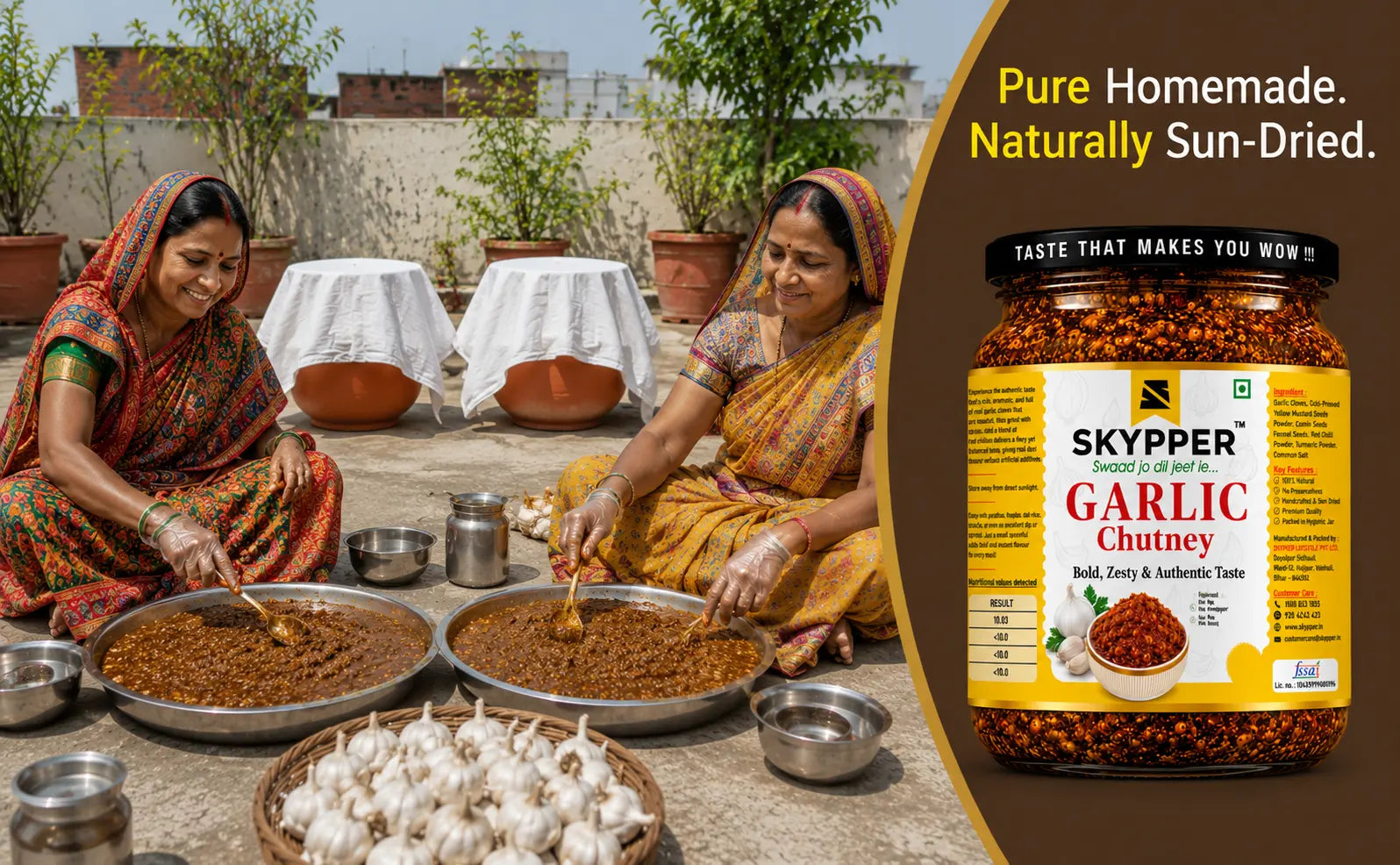 Home-made Garlic Chutney | Cold Pressed Mustard oil | No Preservative