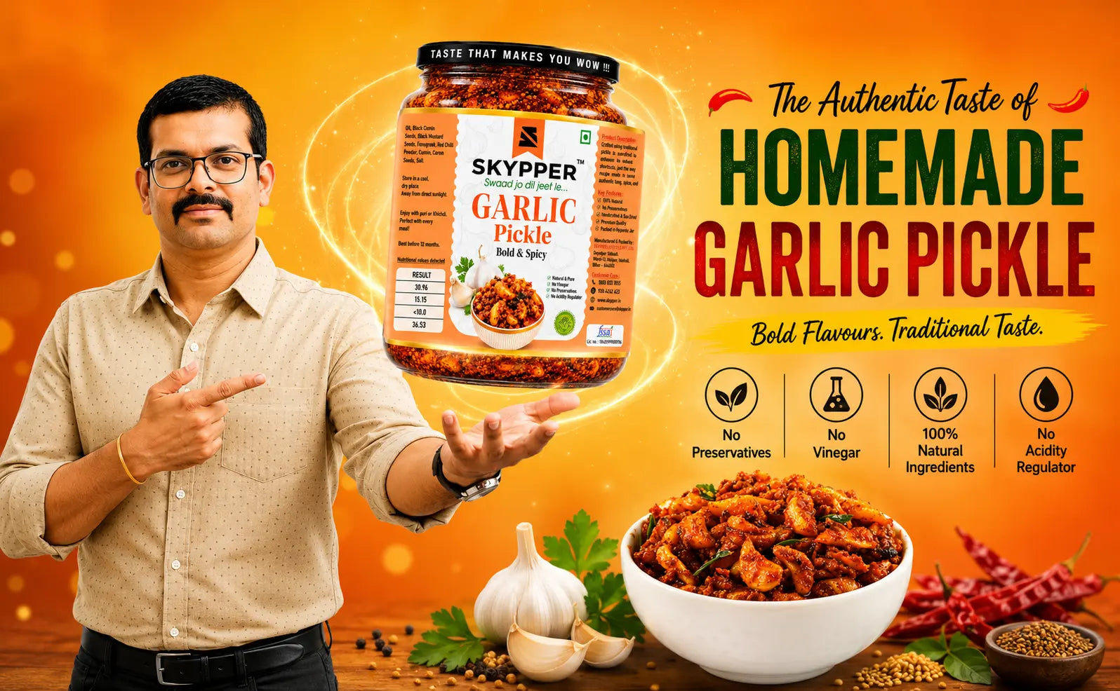 The Skypper Duo Combo: Garlic Pickle + Lemon Pickle — Bihar's Most Loved Pickle Pair
