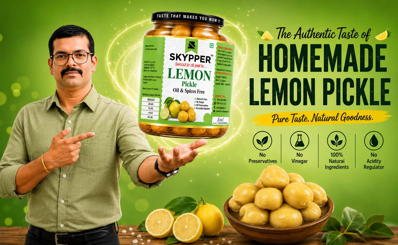The Skypper Duo Combo: Garlic Pickle + Lemon Pickle — Bihar's Most Loved Pickle Pair
